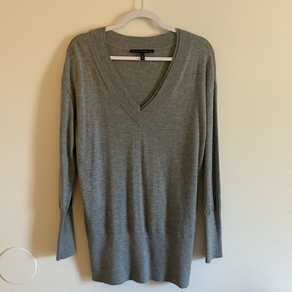 White House black market, gray, long sleeve tunic, size small
